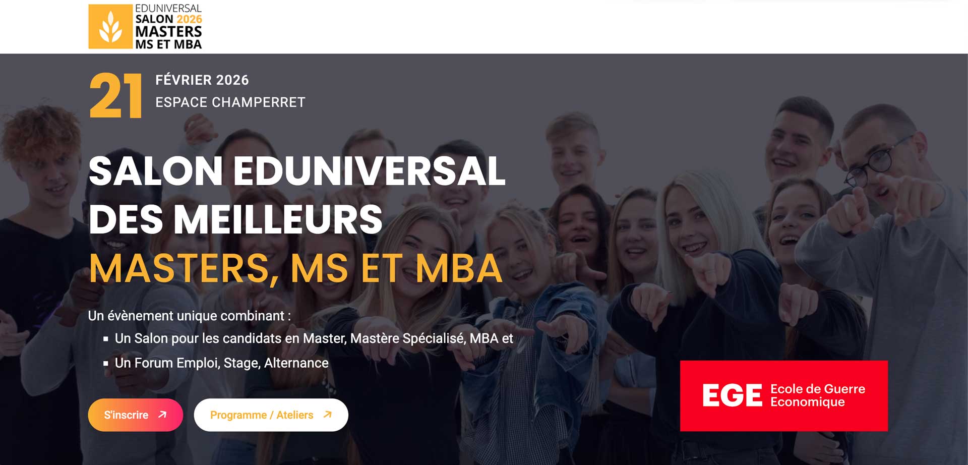 Salon Eduniversal des meilleures MASTERS, MS et MBA 2026