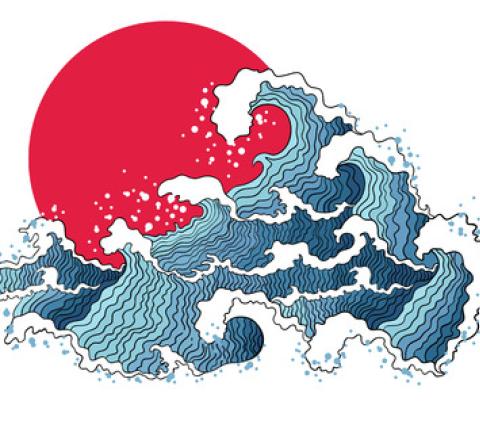 40497299-illustration-asiatique-des-vagues-de-l-océan-et-du-soleil-isolé-sur-fond-blanc
