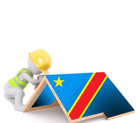 Ouvrier travaillant sur le drapeau de la RDC #congo