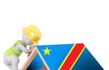 Ouvrier travaillant sur le drapeau de la RDC #congo